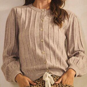 Crew Neck Cardigan | Button Front | Valentine’s Chic